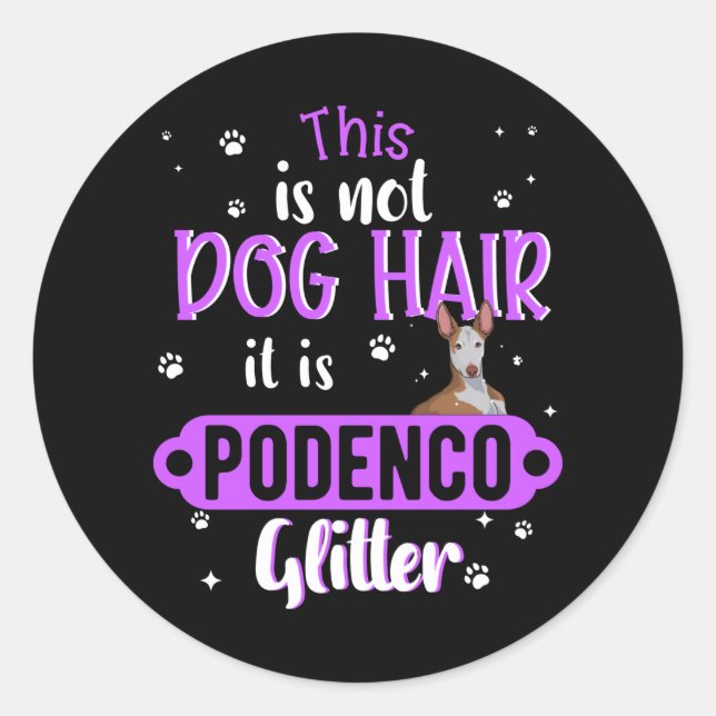 Adesivo Redondo Podenco Greyhound Dog Funny Dift Idea (Frente)
