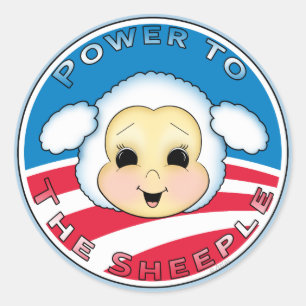 Adesivo Redondo Poder ao Sheeple (Obama)