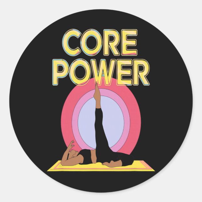 Adesivo Redondo Poder Central Abs Força Yoga Pilates Estabilidade  (Frente)