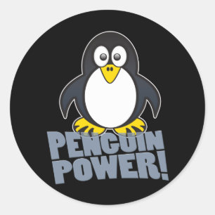Adesivo Redondo Poder do pinguim de Linux