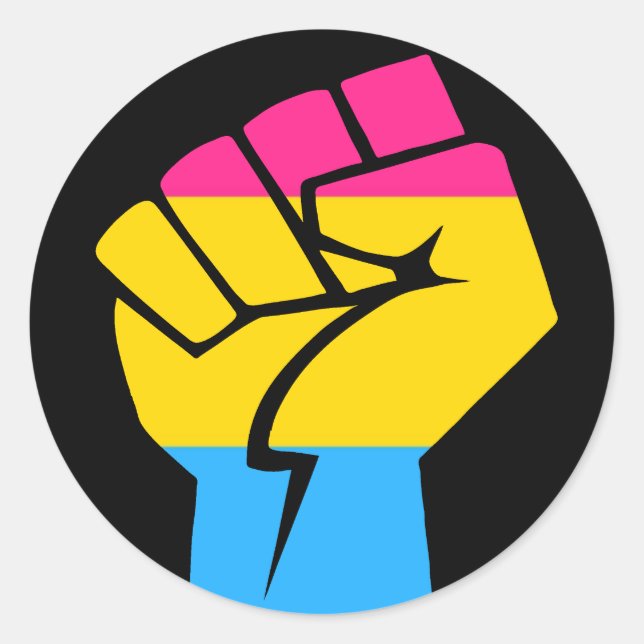 Adesivo Redondo Poder Pansexual (Frente)