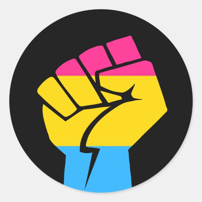Adesivo Redondo Poder Pansexual (Frente)