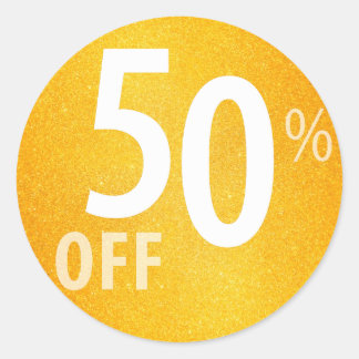Adesivo Redondo Poderoso sinal de 50% OFF SALE | Laranja