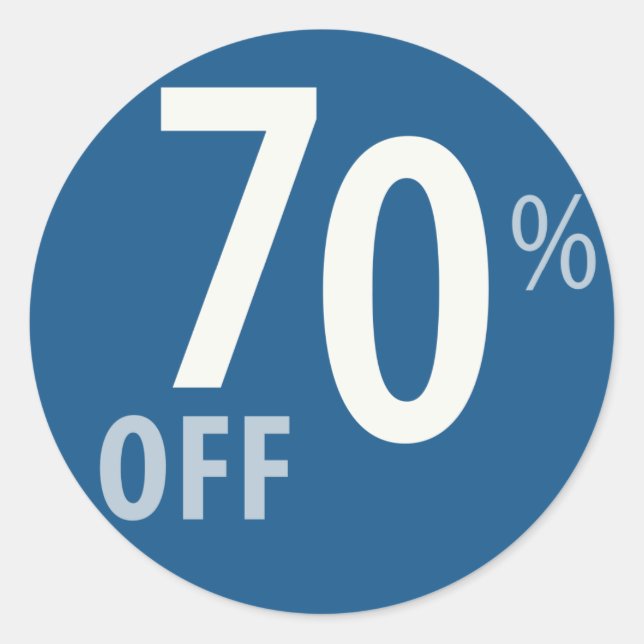 Adesivo Redondo Poderoso sinal de 70% OFF SALE (Frente)