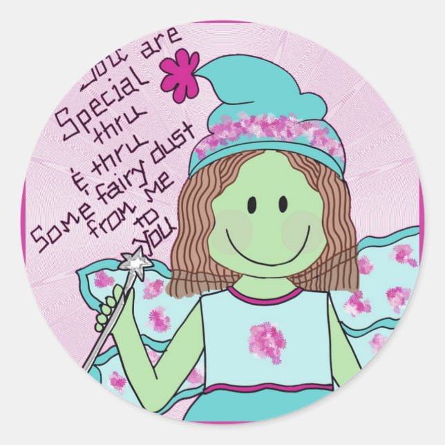 Adesivo Redondo Poeira de fada mágica (Frente)