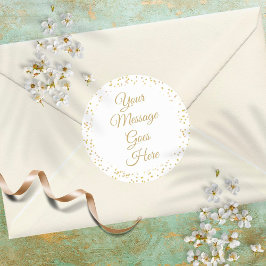 Adesivo Redondo Poeira Dourada Elegância Caligrafia