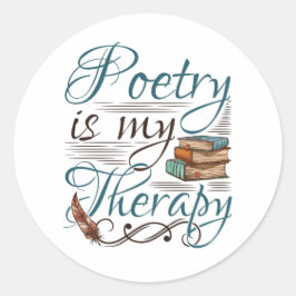 Adesivo Redondo Poesia É Minha Poeta De Terapia Escritora De Poema
