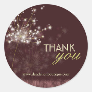 Adesivo Redondo Poetic Fall Dandelion Business Obrigado