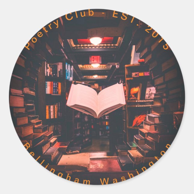 Adesivo Redondo Poetry Club Sticker (Frente)