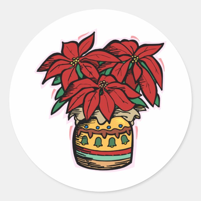 Adesivo Redondo Poinsettia (Frente)