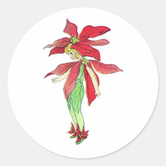 Adesivo Redondo Poinsettia Fairy
