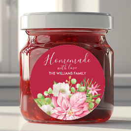 Adesivo Redondo Poinsettia Homemade Com Refrigeração De Natal