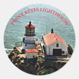 Adesivo Redondo Point Reyes Lighthouse, California Round Sticker