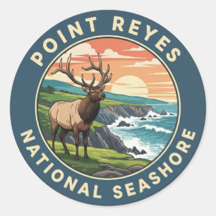 Adesivo Redondo Point Reyes National Seashore California Magnet