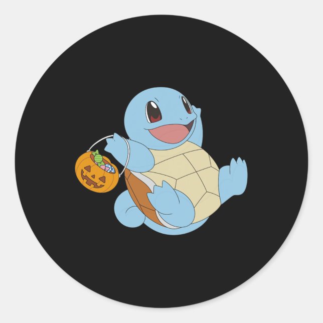 Adesivo Redondo Pokémon Halloween Esquadrão Com Seu Truque Ou Trat (Frente)