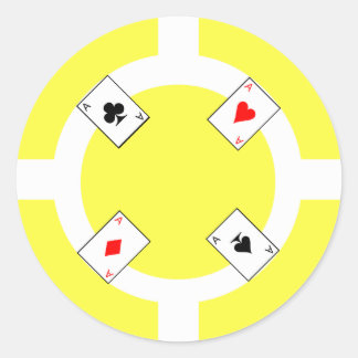 Adesivo Redondo Poker Chip - Amarelo