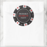 Adesivo Redondo Poker Night Bachelor Party Las Vegas Casino<br><div class="desc">Entra no mundo emocionante da diversão de alto risco com nossos adesivos Poker Chip Round, o favor perfeito do partido de solteiro inspirado pelo brilho e glamour de Las Vegas e o entusiasmo do pôquer. Cada adesivo redondo é projetado para se assemelhar a um autêntico chip de pôquer, adicionando um...</div>