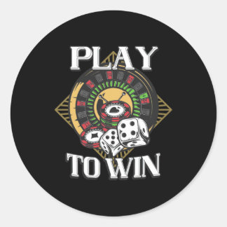 Adesivo Redondo Poker Play To Win