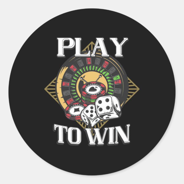 Adesivo Redondo Poker Play To Win (Frente)