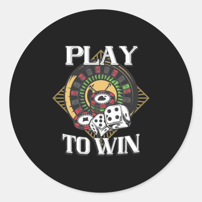 Adesivo Redondo Poker Play To Win (Frente)