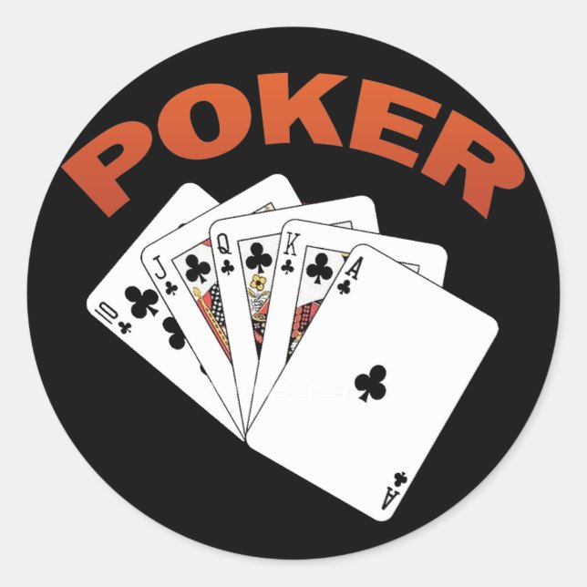 ADESIVO REDONDO POKER ROYAL FLUSH (Frente)