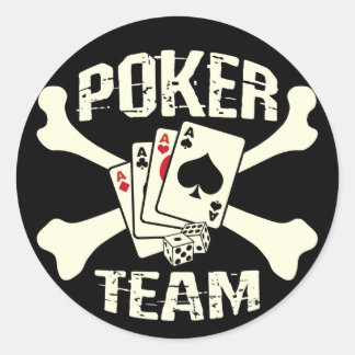 Adesivo Redondo Poker Team Sticker