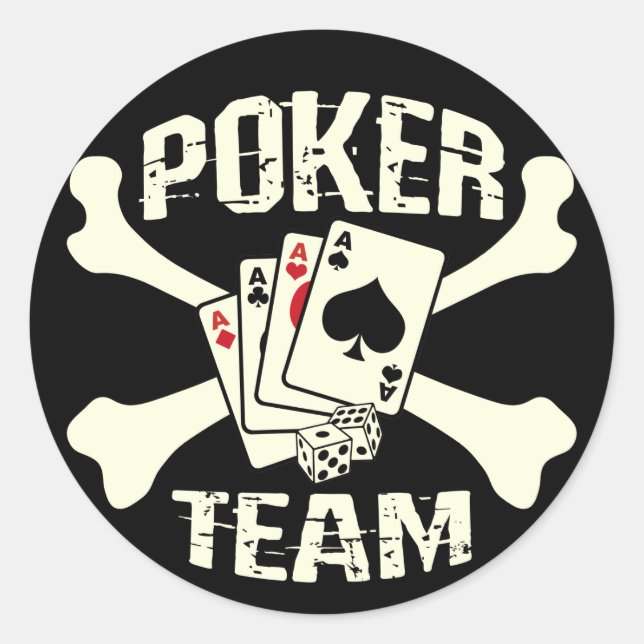 Adesivo Redondo Poker Team Sticker (Frente)