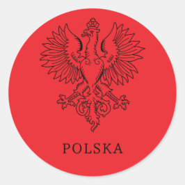 Adesivo Redondo Poland's White Eagle Contemporary State Emblem 