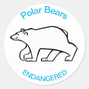 Adesivo Redondo POLAR BEAR - Conservação - Vida Selvagem Árctica -