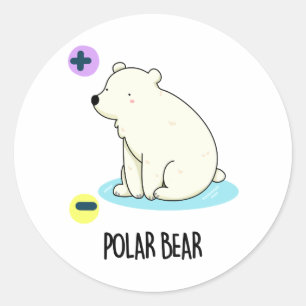 Adesivo Redondo Polar Bear Engraçado Ciência