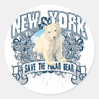 Adesivo Redondo Polar Bear New York