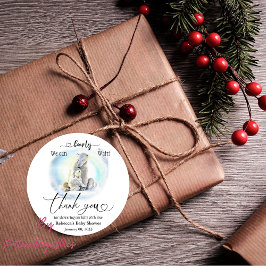 Adesivo Redondo Polar Bear Winter Barly Wait Chá de fraldas Favor