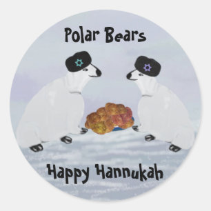 Adesivo Redondo Polar Bears Hannukah Nights Stickers
