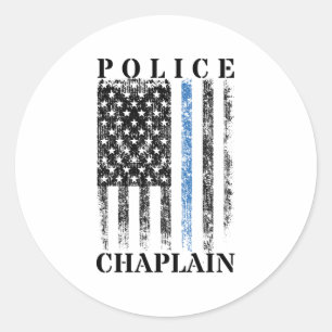 Adesivo Redondo Polícia Chaplain American Flag