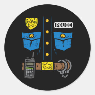 Adesivo Redondo Polícia Costuma Engraçada Polícia Homens