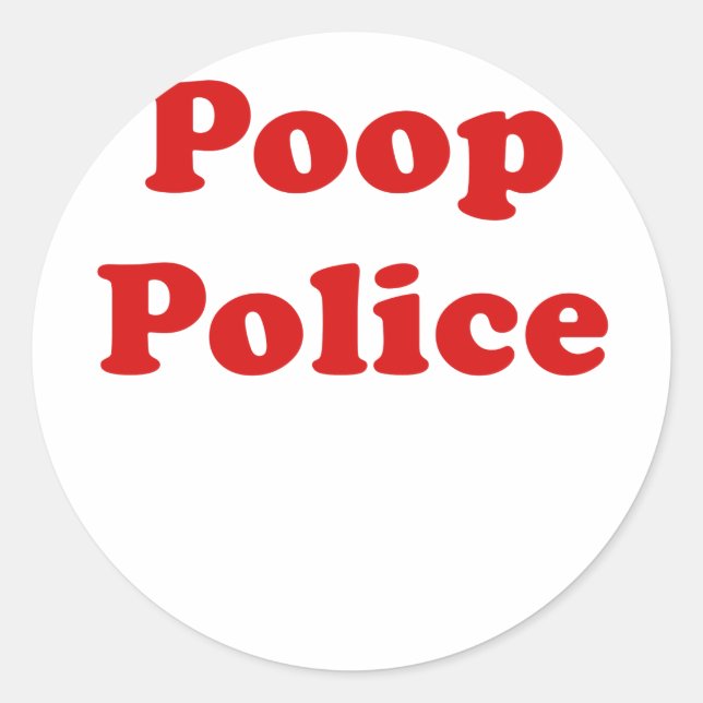 Adesivo Redondo Polícia de Poop (Frente)