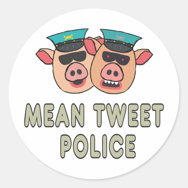 Adesivo Redondo Polícia do Twitter (Frente)