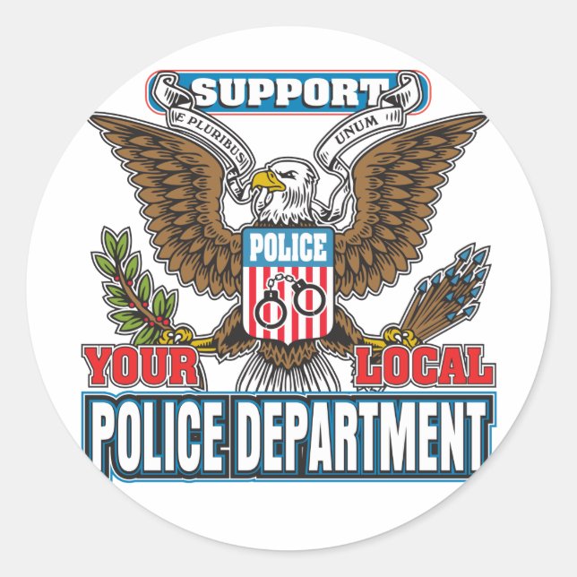 Adesivo Redondo Polícia local de apoio (Frente)