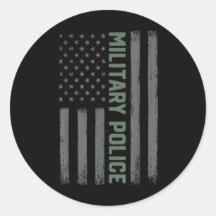 Adesivo Redondo Polícia Militar Camisa Bandeira Americana _ Orgulh
