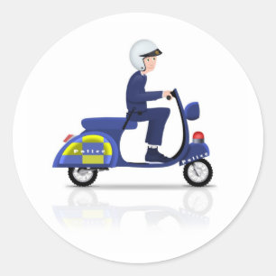 Adesivo Redondo Polícia no patinete