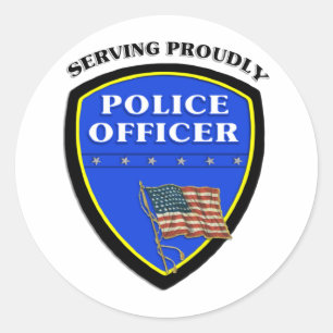 Adesivo Redondo Polícia que serve orgulhosa