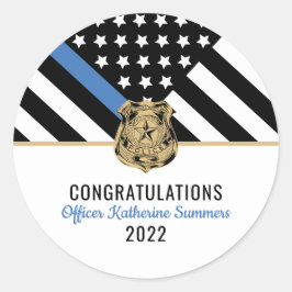 Adesivo Redondo Polícia - Sinalizador de Linha Azul Fino Graduação