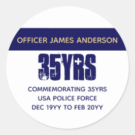 Adesivo Redondo Policial aposentado Thin Blue Line Personalizado