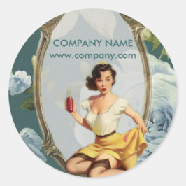 Adesivo Redondo Policial Cosmetólogo do Pin Up Girl