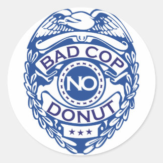 Adesivo Redondo Policial Incorreto Sem Rosquinha - Azul