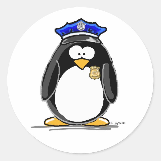 Adesivo Redondo Policial Penguin (Frente)