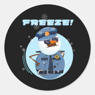 Adesivo Redondo Policial Snowman Snowmen congela