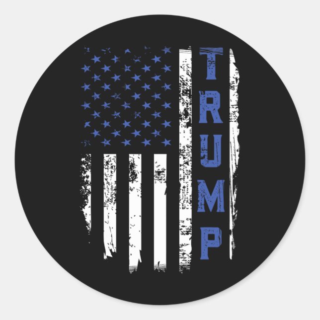 Adesivo Redondo Policial Thin Blue Line Republican Policial Usa Ba (Frente)