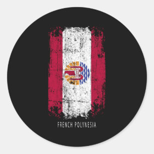 Adesivo Redondo Polinésia Francesa — Bandeira do País