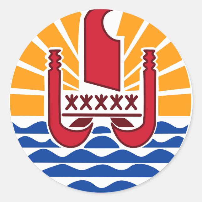 Adesivo Redondo Polinésia Francesa PF (Frente)